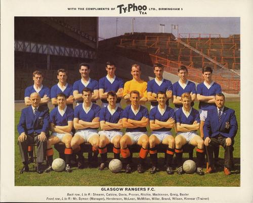 1963-64 Ty-Phoo Famous Football Clubs 1st Series Premium #NNO Rangers Team Group Front