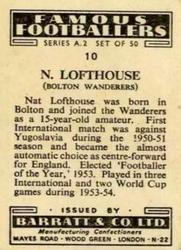 1954 Barratt & Co. Famous Footballers (A2) #10 Nat Lofthouse Back
