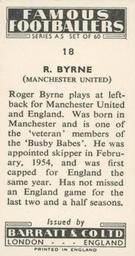 1957 Barratt & Co. Famous Footballers (A5) #18 Roger Byrne Back