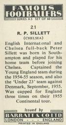1957 Barratt & Co. Famous Footballers (A5) #21 Peter Sillett Back