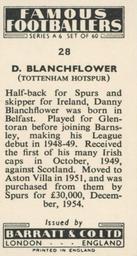 1958 Barratt & Co. Famous Footballers (A6) #28 Danny Blanchflower Back