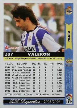 2005-06 Mundicromo Las Fichas de la Liga 2006 #207 Valeron Back
