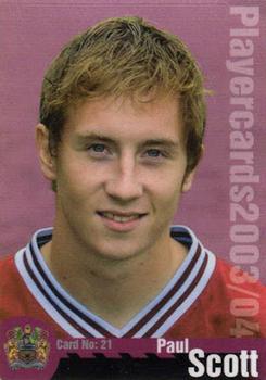 2003-04 Burnley F.C. #21 Paul Scott Front