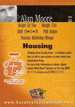 2002-03 Burnley F.C. Clarets #9 Alan Moore Back