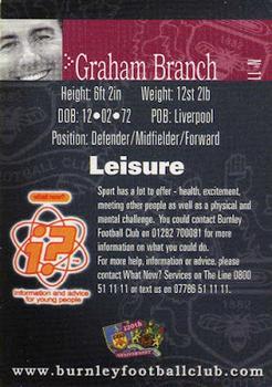 2002-03 Burnley F.C. Clarets #11 Graham Branch Back