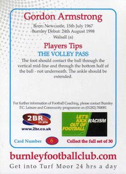 2001-02 Burnley F.C. #6 Gordon Armstrong Back