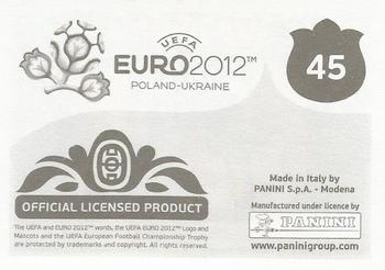 2012 Panini UEFA Euro 2012 Stickers - German #45 Creating History Together Back