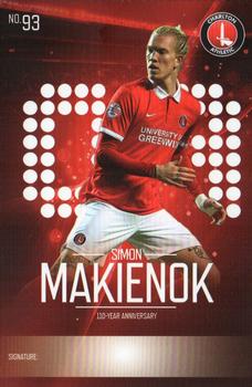 2015-16 Charlton Athletic F.C. 110-Year Anniversary Card Collection #93 Simon Makienok Front