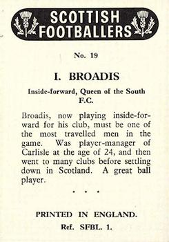 1960 Chix Confectionery Scottish Footballers #19 Ivor Broadis Back
