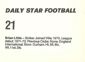 1980-81 Daily Star Football #21 Brian Little Back