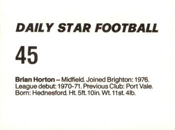 1980-81 Daily Star Football #45 Brian Horton Back