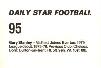 1980-81 Daily Star Football #95 Gary Stanley Back