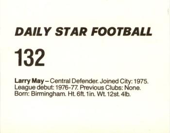1980-81 Daily Star Football #132 Larry May Back