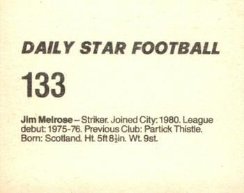 1980-81 Daily Star Football #133 Jim Melrose Back