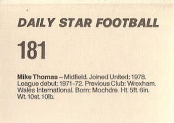 1980-81 Daily Star Football #181 Mickey Thomas Back