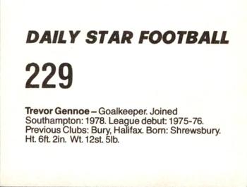 1980-81 Daily Star Football #229 Terry Gennoe Back