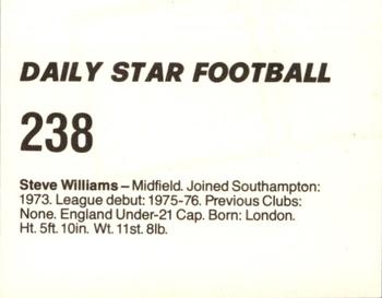 1980-81 Daily Star Football #238 Steve Williams Back