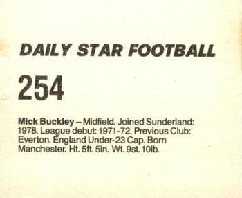 1980-81 Daily Star Football #254 Mick Buckley Back