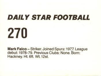 1980-81 Daily Star Football #270 Mark Falco Back