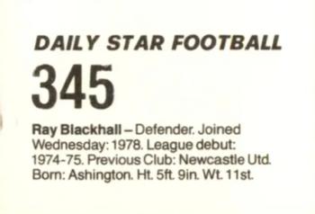 1980-81 Daily Star Football #345 Ray Blackhall Back