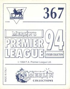 1993-94 Merlin's Premier League 94 Sticker Collection #367 Chris Bart-Williams Back