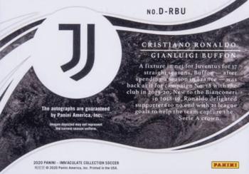 2020 Panini Immaculate Collection - Dual Autographs Gold #D-RBU Cristiano Ronaldo / Gianluigi Buffon Back