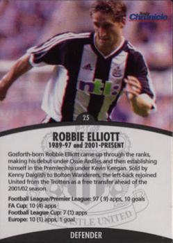 2002-03 Newcastle Evening Chronicle - Toon Heroes #25 Robbie Elliott Front