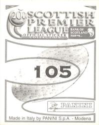 2000 Panini Scottish Premier League Stickers #105 Lee Mair Back