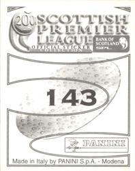2000 Panini Scottish Premier League Stickers #143 Darren Patterson Back