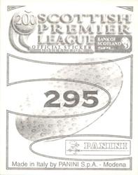 2000 Panini Scottish Premier League Stickers #295 Gary Holt Back