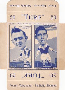 1951 Turf Cigarettes Famous Footballers - Dual Card Panels #25 / 38 Bill Eckersley / Eddie Turnbull Front