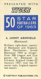 1963 Fleetway Ltd. 50 Star Footballers of 1963 #8 Jimmy Armfield Back