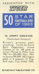 1963 Fleetway Ltd. 50 Star Footballers of 1963 #18 Jimmy Greaves Back