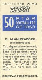 1963 Fleetway Ltd. 50 Star Footballers of 1963 #25 Alan Peacock Back