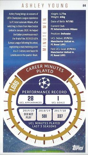 2020-21 Topps UEFA Champions League Best of the Best #64 Ashley Young Back