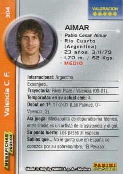 2003-04 Panini LaLiga Megafichas #304 Aimar Back