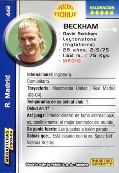 2003-04 Panini LaLiga Megafichas #442 Beckham Back