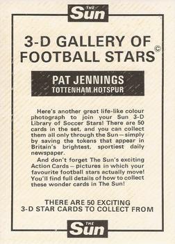 1972 The Sun 3D Gallery of Football Stars #NNO Pat Jennings Back