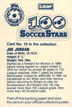 1988 Leaf - 100 Years of Soccer Stars #10 Joe Jordan Back