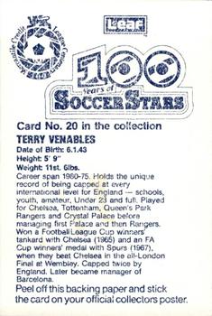 1988 Leaf - 100 Years of Soccer Stars #20 Terry Venables Back