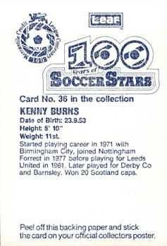 1988 Leaf - 100 Years of Soccer Stars #36 Kenny Burns Back