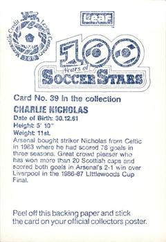 1988 Leaf - 100 Years of Soccer Stars #39 Charlie Nicholas Back