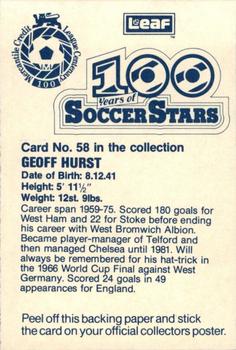 1988 Leaf - 100 Years of Soccer Stars #58 Geoff Hurst Back