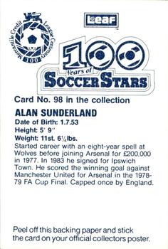 1988 Leaf - 100 Years of Soccer Stars #98 Alan Sunderland Back