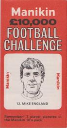 1969 J.R. Freeman Manikin Football Challenge #12 Mike England Front