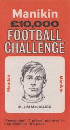 1969 J.R. Freeman Manikin Football Challenge #31 Jim McCalliog Front