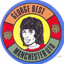 1970 BAB Footballers (Round Stickers) #NNO George Best Front