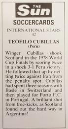 1978-79 The Sun Soccercards #42 Teofilo Cubillas Back