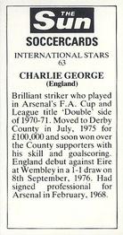 1978-79 The Sun Soccercards #63 Charlie George Back