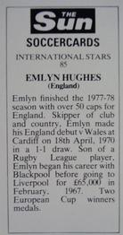 1978-79 The Sun Soccercards #85 Emlyn Hughes Back